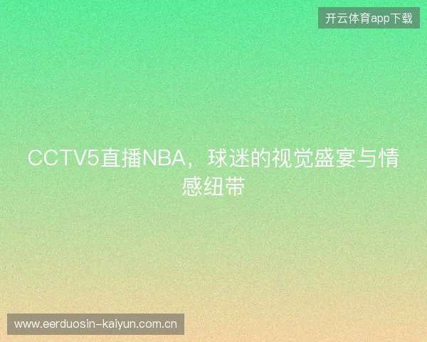 CCTV5直播NBA，球迷的视觉盛宴与情感纽带